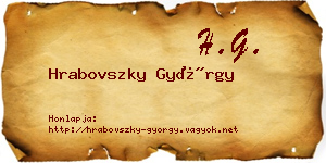 Hrabovszky György névjegykártya